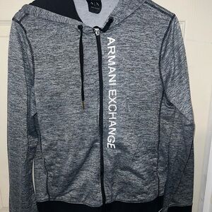 Armani Exchange Gray Zip-Up Hoodie